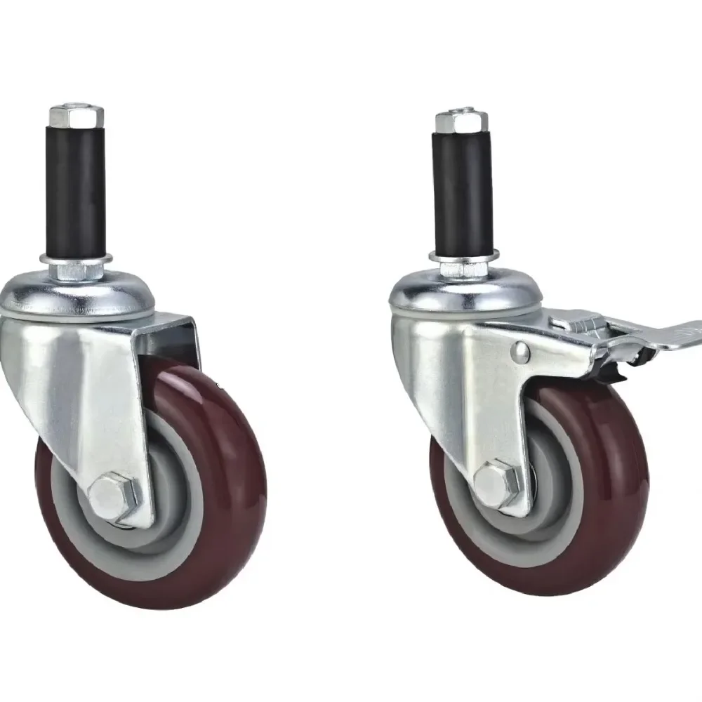 China Manufacture Insertion Stainless Steel Casters Trolly Wheel Heavy  Caster Wheels Retractable Caster 3/4/5 Inch