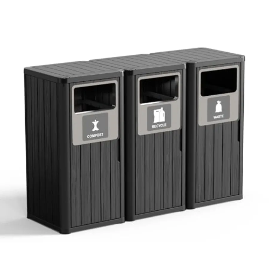 

40 Gallon Commercial Trash Can Outdoor Weatherproof Resin Waste Bin for Durable Lightweight Suitable for Restaurants Kitchen Of