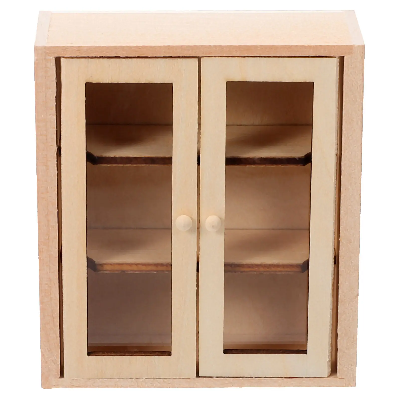 

Wooden Mini Cabinet for Dollhouse Layout Small Size Chic Decorative Piece Mini House Bookshelf Prop Miniature Furniture