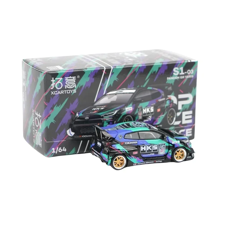 XCARTOYS S1-03 Toyota GR YARIS-HKS 1:64 Cast alloy car model Boys toy Collection Decorative display pieces for children\'s gifts.