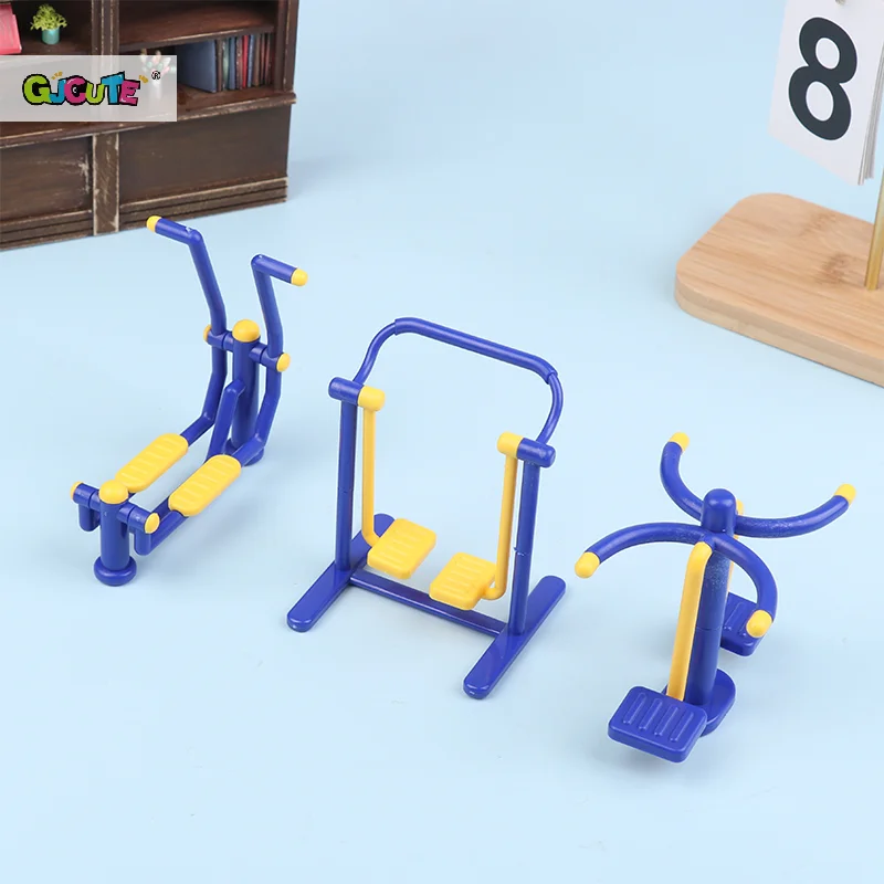 1Set 1/12 Casa delle bambole Parco all'aperto Attrezzature per il fitness Modello Casa delle bambole Scena sportiva Decorazione Giocattoli Micro scena Puntelli di costruzione