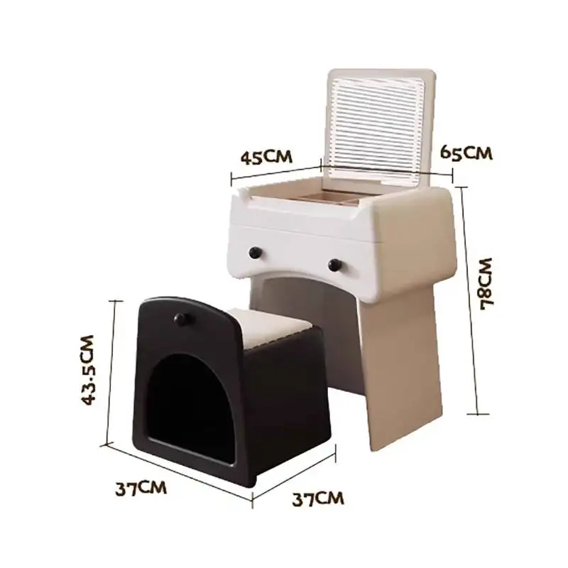 

Nightstand French Beauty Modern Kawaii Minimalist Drawer Set Vanity Table Compact Design Coiffeuse À Maquillage Room Furniture