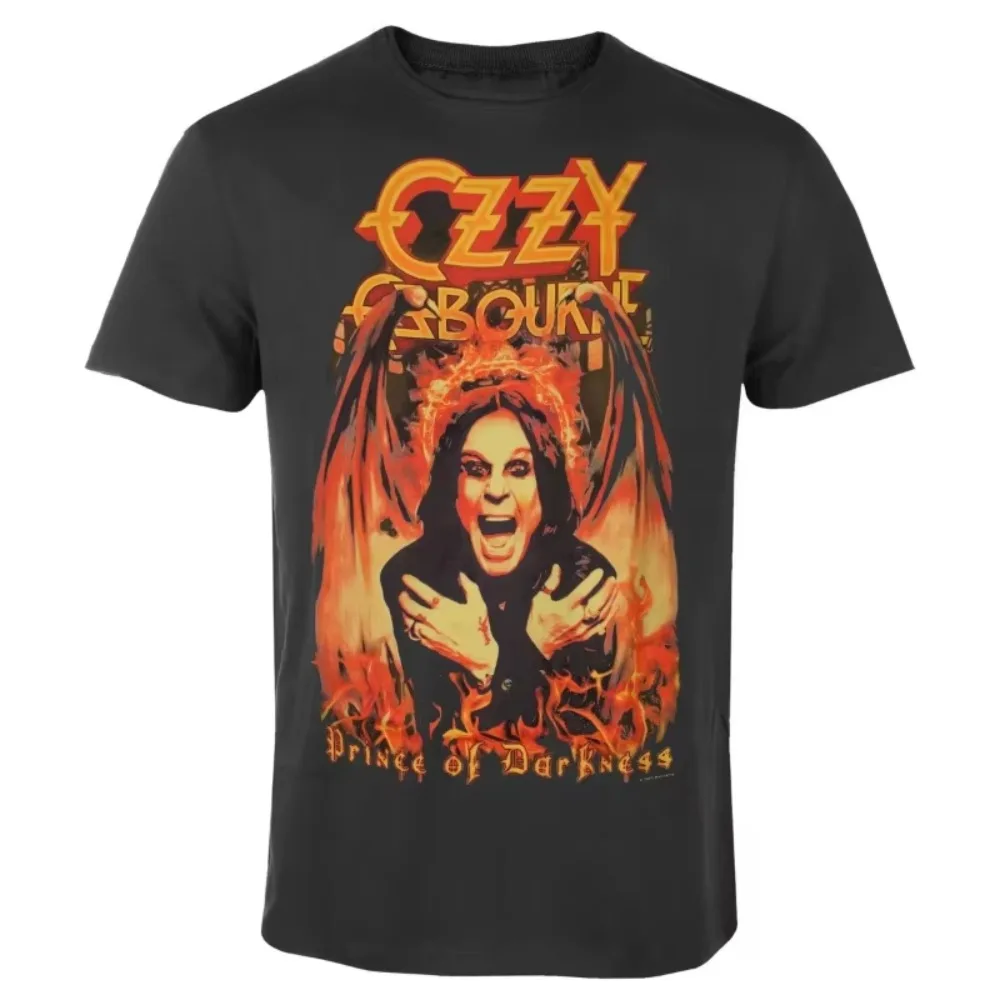 

2025 Summer Ozzy Osbourne T-shirt Prince of Darkness Pattern Printed Cotton Men's and Women's T-shirts Short Sleeve Streetwear