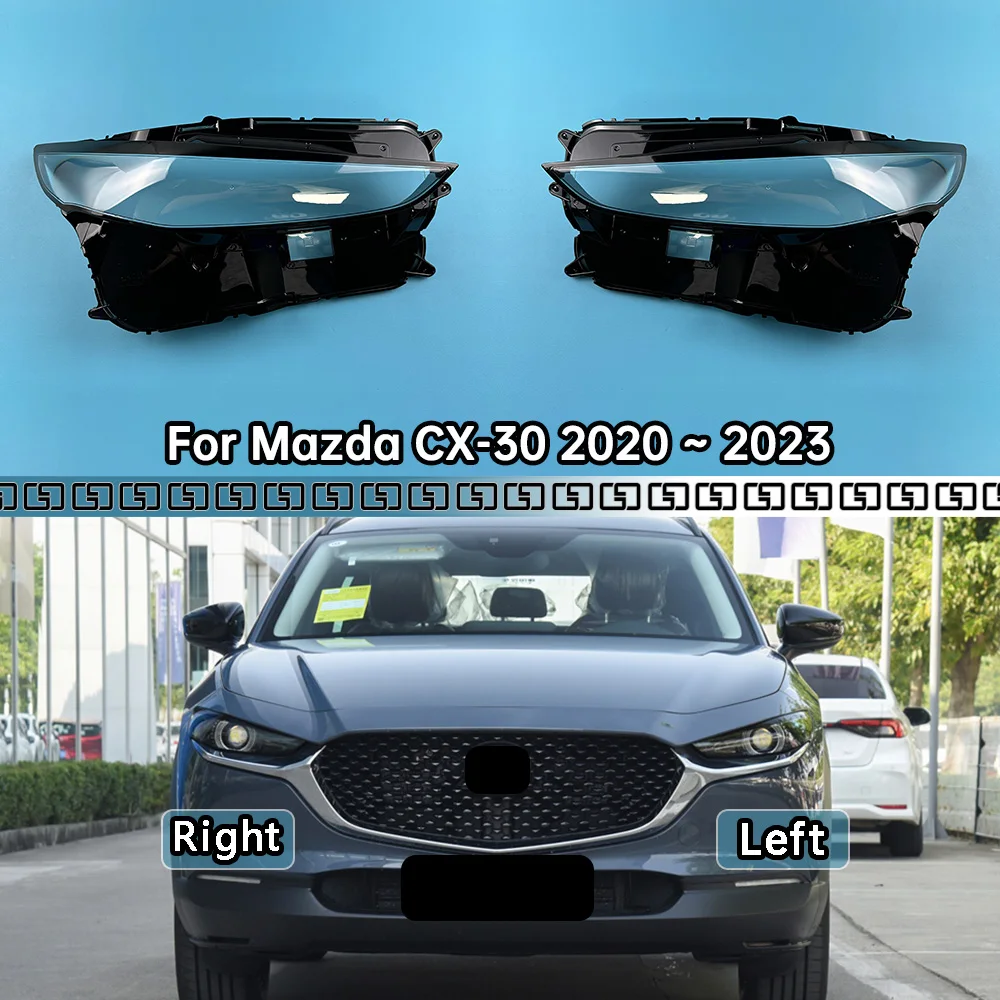 

For Mazda CX-30 2020 2021 2022 2023 Headlight Cover Transparent Headlamp Lamp Shell Lens Replace Original Lampshade Plexiglass