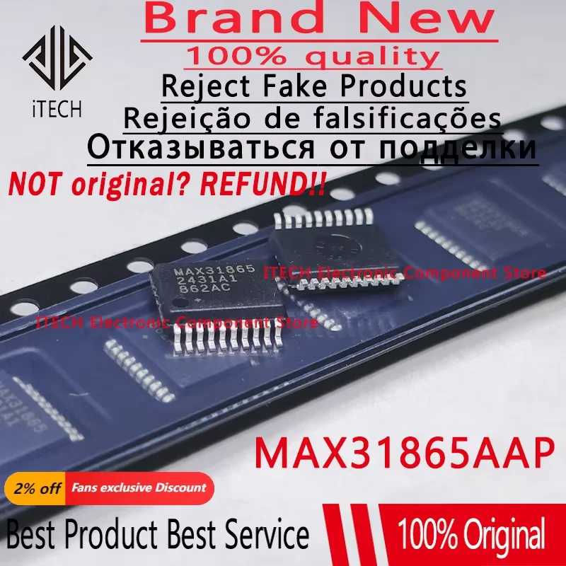 

5 шт./лот, оригинальный MAX31865 MAX31865AAP MAX31865AAP + T IC SSOP-20, 100% новый и подлинный