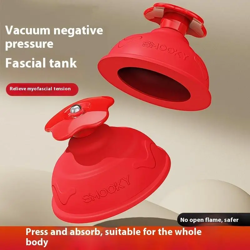 2Pcs Vacuum Cans Press Type Silicone Cupping Cup  Suction Cup Therapy Tool Back Body Anti- Massage Jar Family