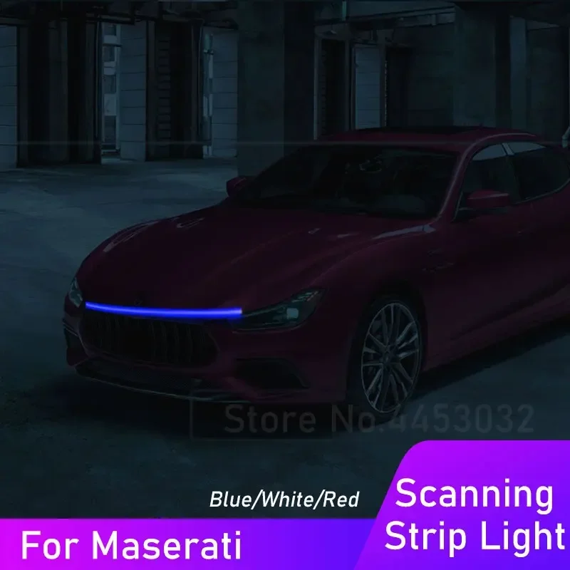 DRL 59-дюймовая светодиодная лента на капоте автомобиля для Maserati Ghibli M157 Levante Quattroporte сканирующие дневные ходовые огни аксессуары