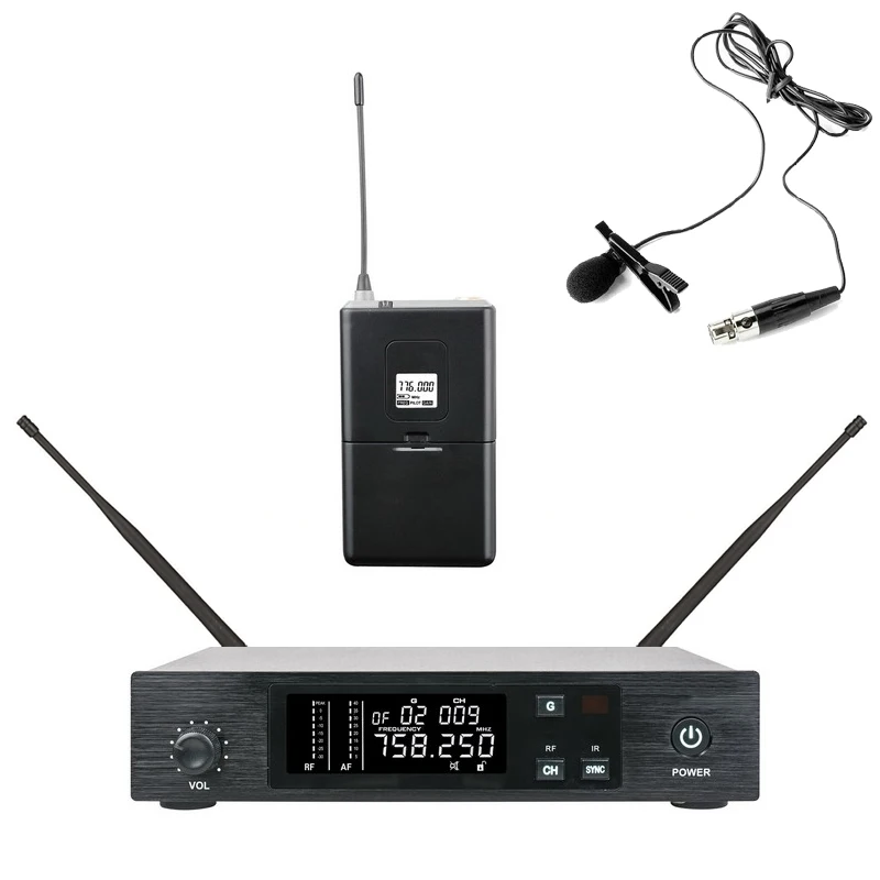 Professional QLXD Wireless Lavalier Microphone System Ultra High Frequency