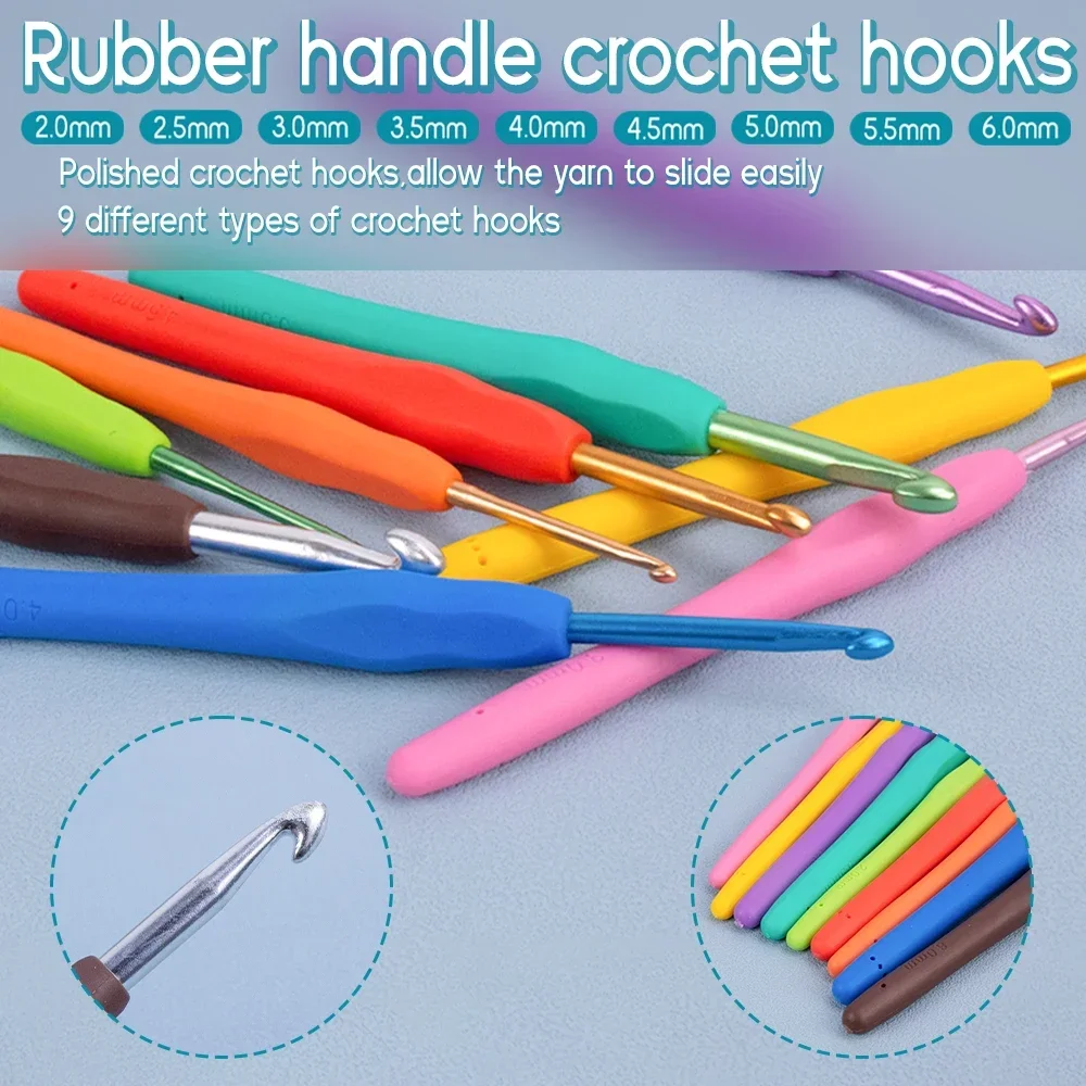 Complete DIY Beginner Crochet Hook Set with Portable Storage Bag Material Pack Included Ideal for Sewing Knitting & Crocheting