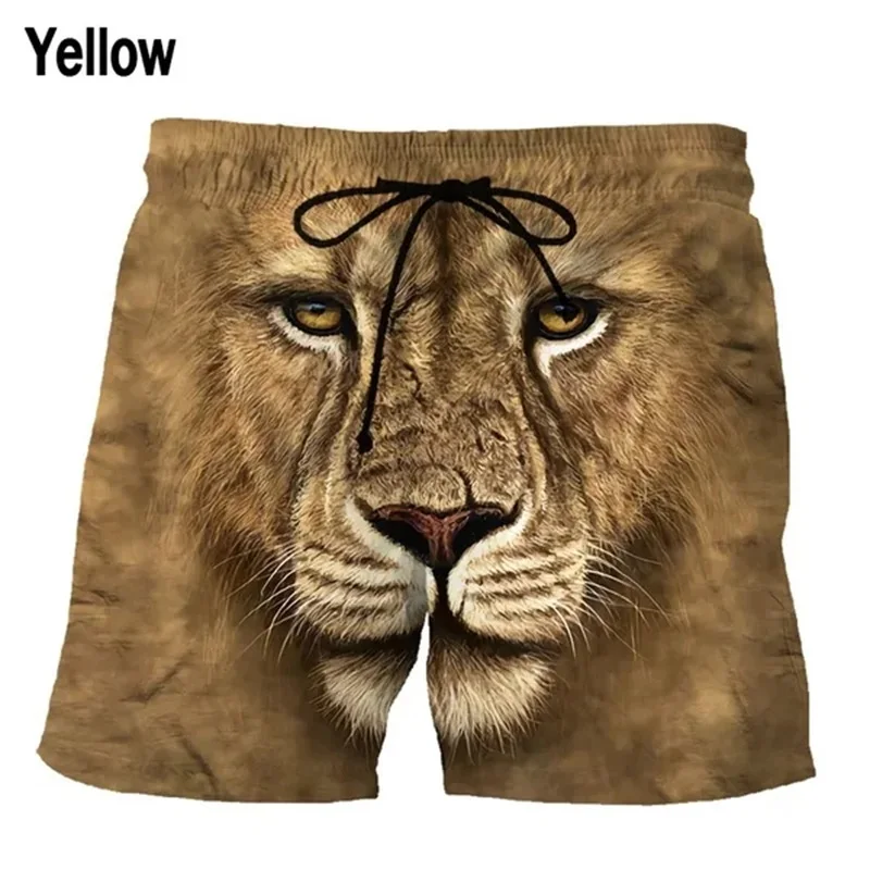 New Funny Animal Graphic Beach Shorts For Men 3d Print Cute Pet Surf Board Beachwear Casual Quick Dry Gym Swim Trunks