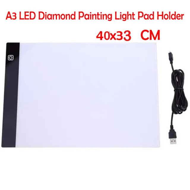 A3/A4/A5 Size Three Level Dimmable Led Light Pad,Tablet Eye Protection Easier for Diamond Painting Embroidery Tools Accessories