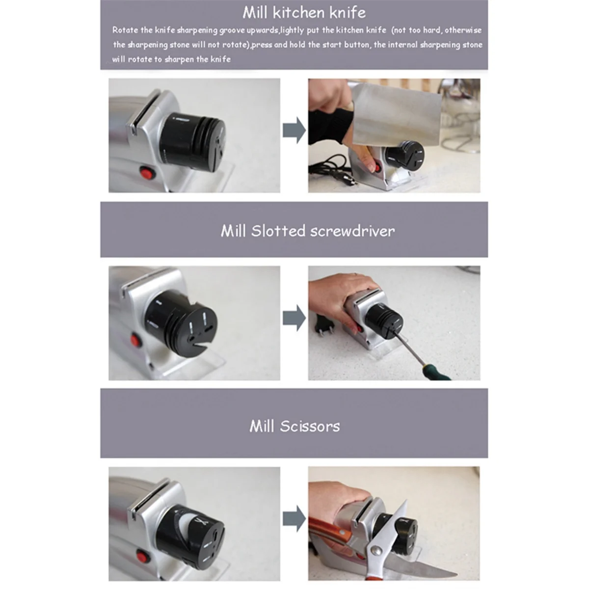 AAAF Electric Knife Sharpener,Automatic Motorized,Sharpening Tool,Professional Knives Sharpening Multi-Function.EU Plug
