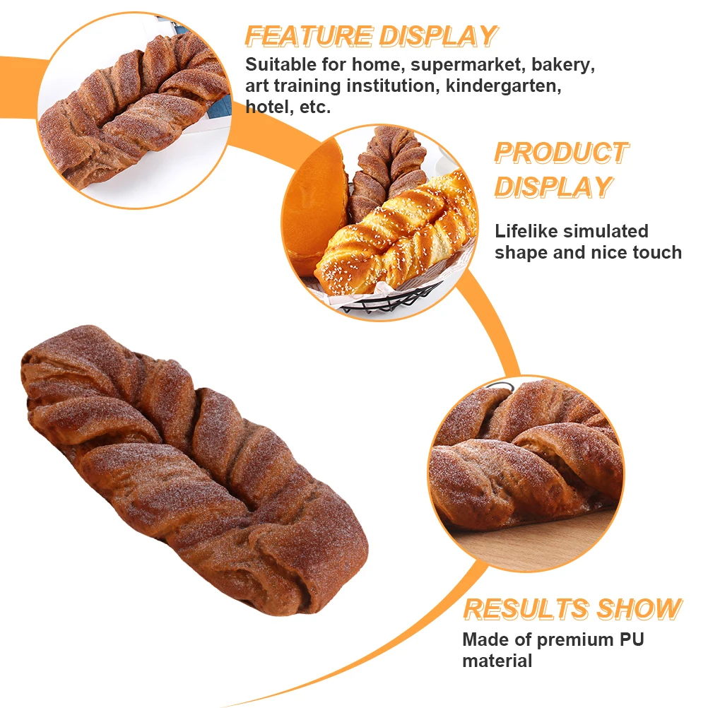 Simuliertes Brot, künstliches PU-Modell, Dekor, lebensechtes gefälschtes Nament, langlebig, realistische Form, ideal für Bildungsspiele