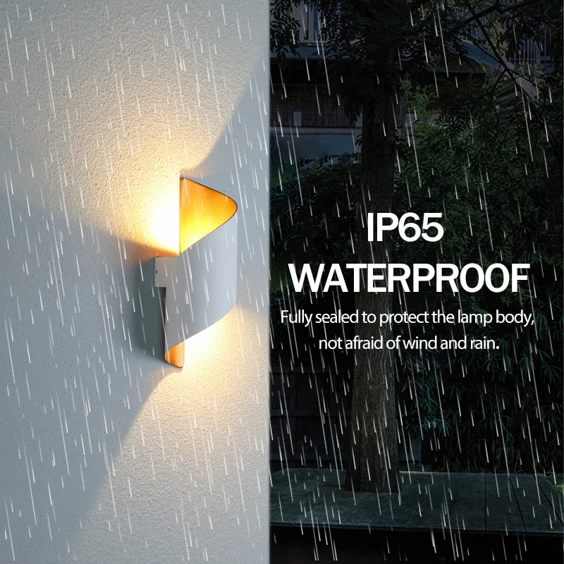 Lámpara de pared LED IP65 impermeable Luz de pared exterior diseño moderno en espiral luces interiores nórdicas candelabro Lámpara para decoración