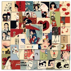 50Pcs Vintage Classic Japanese Culture Stickers DIY Stickers Scrapbooking Phone Luggage Skateboard  Waterproof Decals