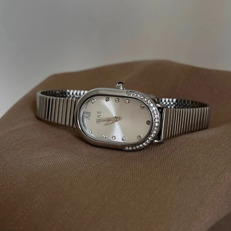 Small Oval Women's Watch Adjustable Stainless Steel Strap Quartz Wristwatches for Women Fashion Luxury Gift Clock