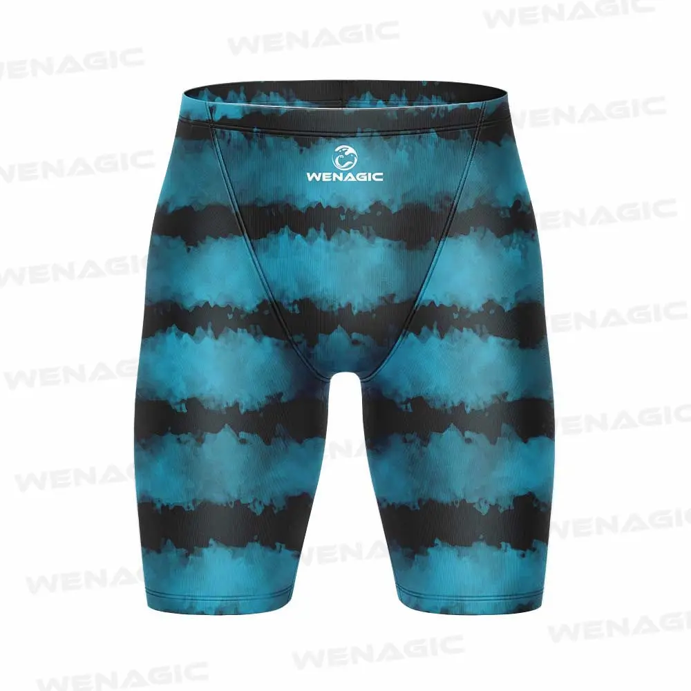 Summer Printing Men Tight Swim Shorts Quick Dry Swimming Trunks Sports Swim Training Pants Swimsuit Diving Beach Surfing Jammer