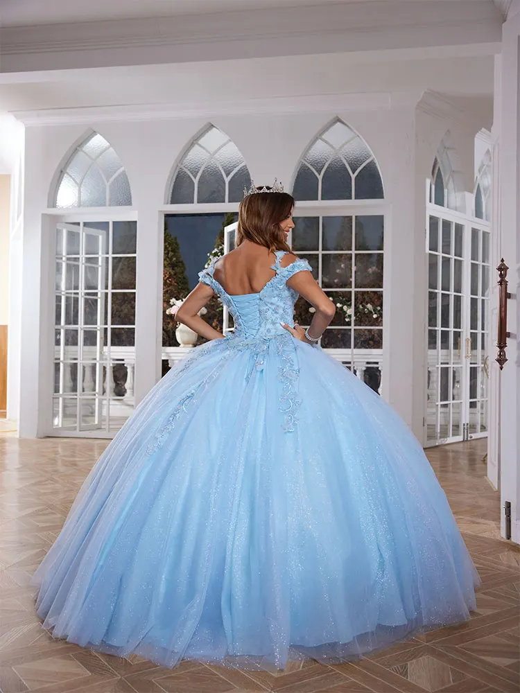 Vestidos Quinceanera com renda frisada, vestido de baile longo de tule, vestido de festa noturno querido, vestidos de baile, luxo, 2024