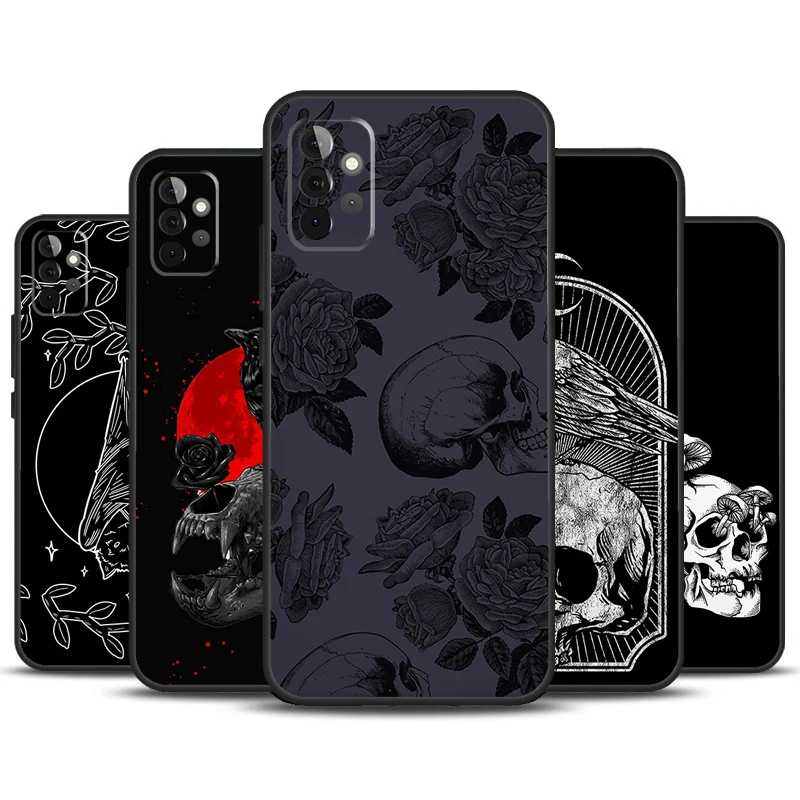 Skull Gothic Creepy Pastel Goth Case For Samsung Galaxy A52 A72 A13 A33 A53 A14 A24 A34 A54 A15 A25 A51 A71 A12 A32 Cover