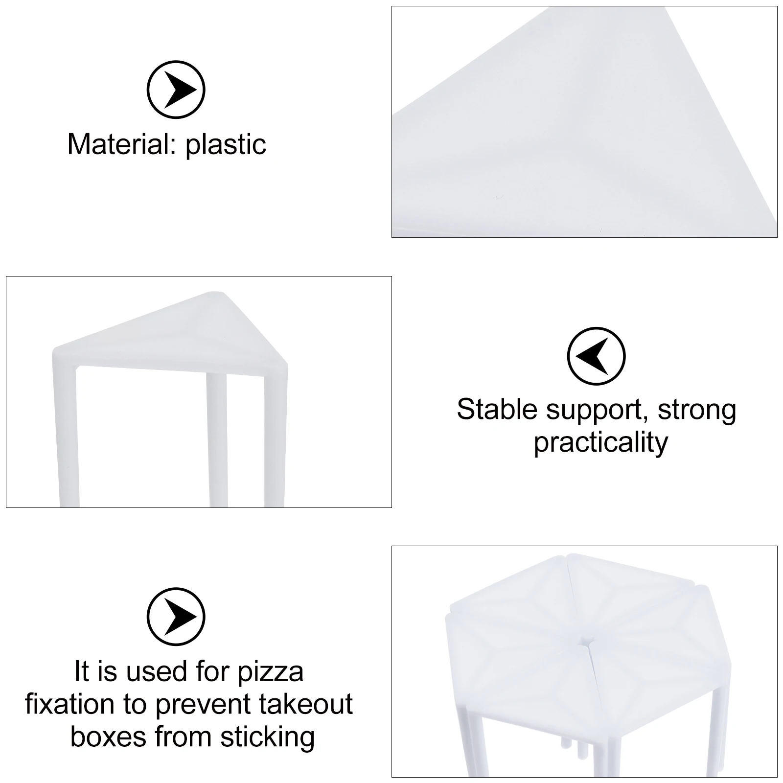 

100 Pcs Pizza Box Support Anti Stick Tripod Restaurant Container Stand Frame Fixing Plastic Stack Holder Lightweight