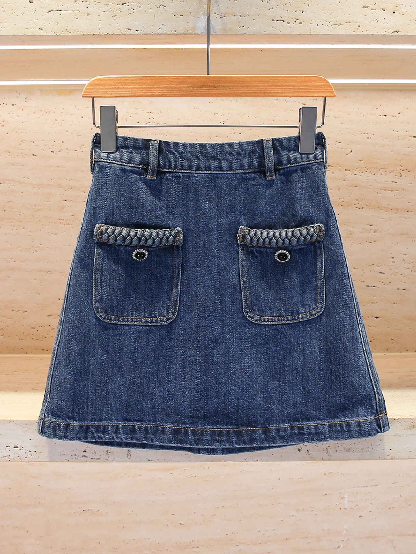 

Premium High Waist Denim Skirt Women's Autumn Winter Design Waed A-Line Skirt Commute Simple Sle Ladies' Skirt