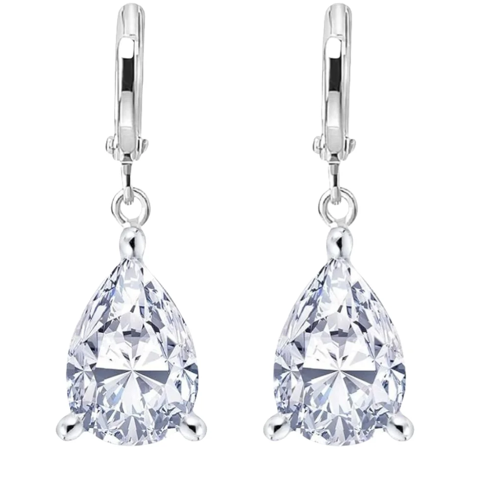 8*12mm White Green Sky Blue Cubic Zirconia Drop Earring 925 Sterling Silver Water Drop Zircon Earrings