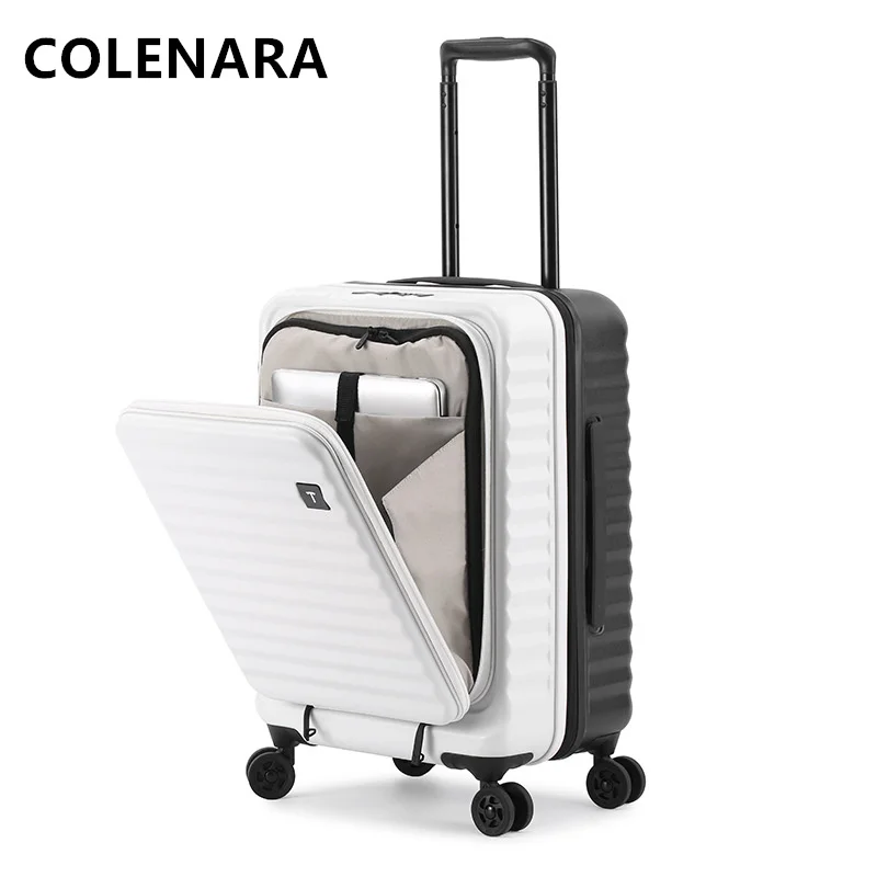 COLENARA-maleta de cabina con Apertura frontal para ordenador portátil, Maleta de equipaje Unisex con contraseña de 20 pulgadas, 24 \