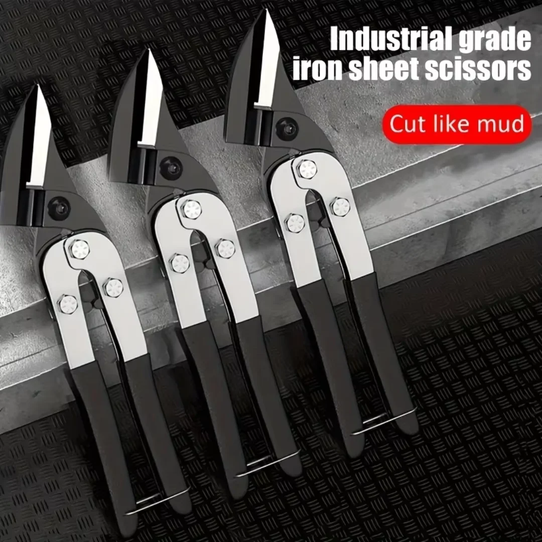 Industrial-Grade Chrome Vanadium Steel Straight Shears - Industrial Cutting Tool Anti-skid Scissors Steel Garden Tools