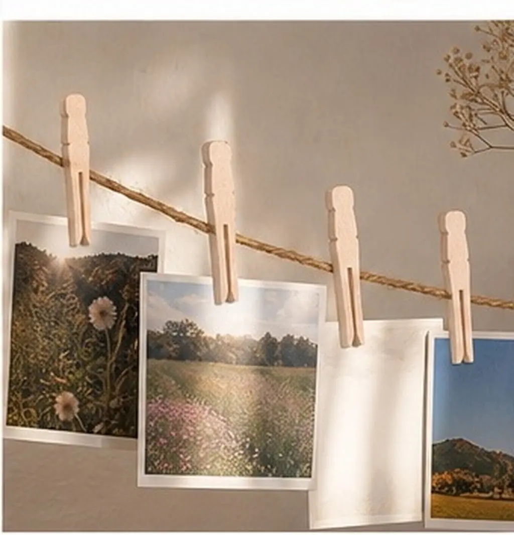 30Pcs Wooden Clothespins Traditional Flat-Slotted Natural Wood Clothes Pins for Outdoor Drying Crafts Painting DIY Decor