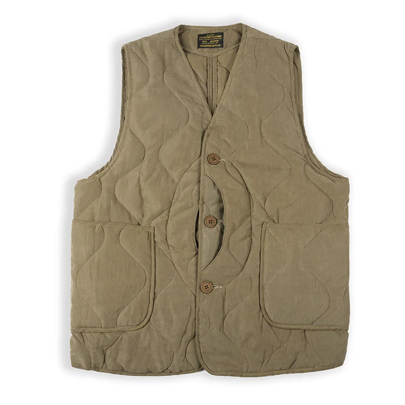 

Men's Vintage Retro Cotton Padding Vest Faion Urban Sle Thiened Polyester Nylon Cosite Fiber Stand Collar Bal