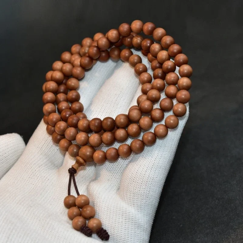 

Unique Handicraft of Vintage Sunken-wood and Precious Old Mountain Sandalwood 108 Beads Bracelet for Men and Women as a Gift