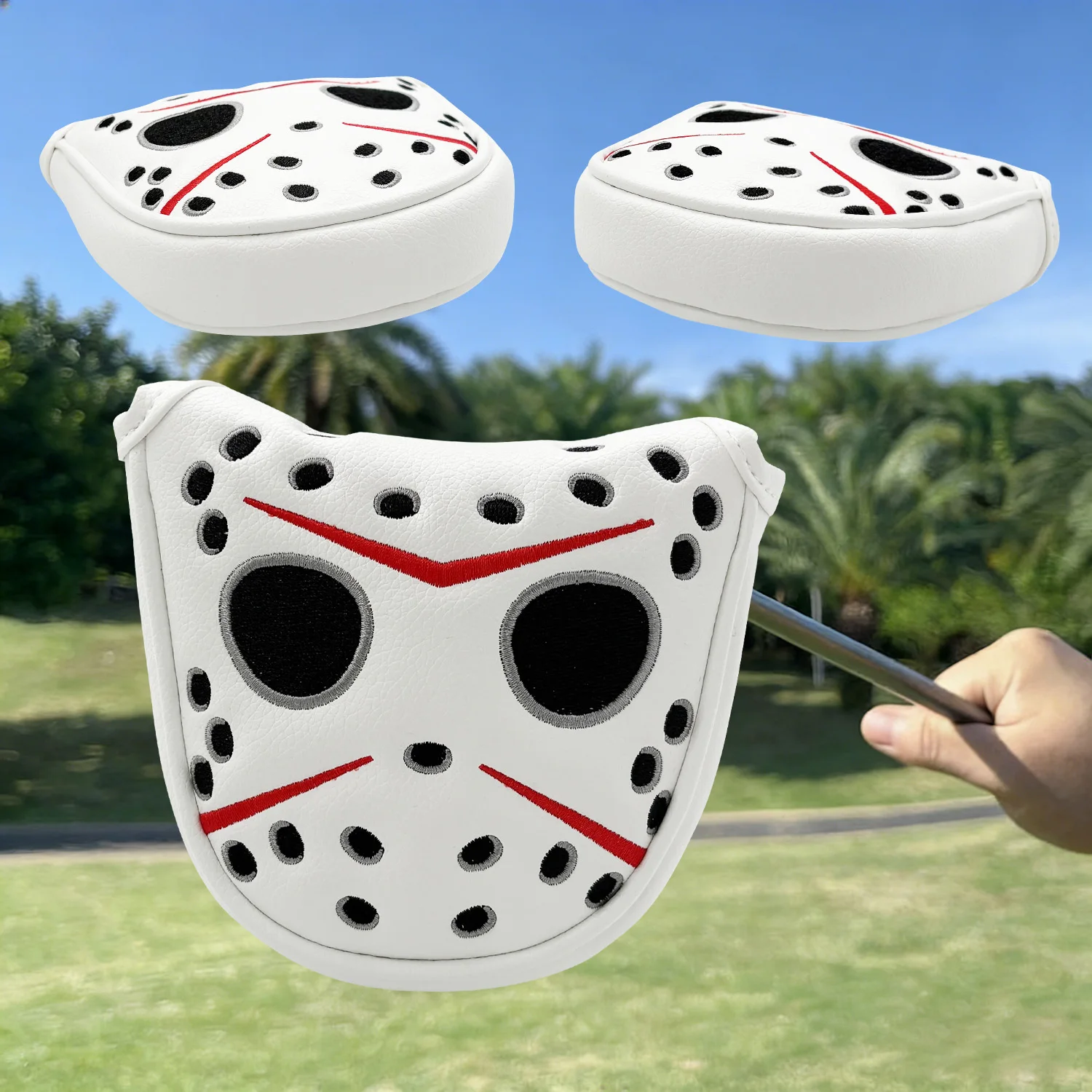 Putter Covers Golf Putter Cover Mallet Putter Headcover Golf Club Cover PU Leather Mallet Putter Cover with view 5