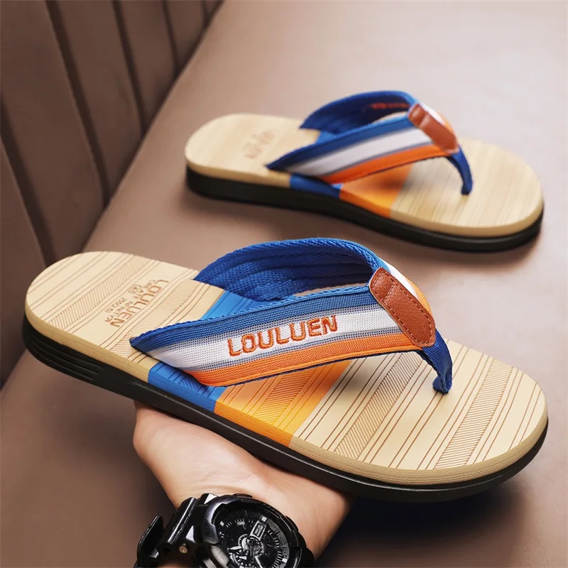 

Summer High Quality Brand Men Flip Flops Summer Beach Flip Flops Men Outdoor Casual Sneakers Breathable Men Beach Slippers