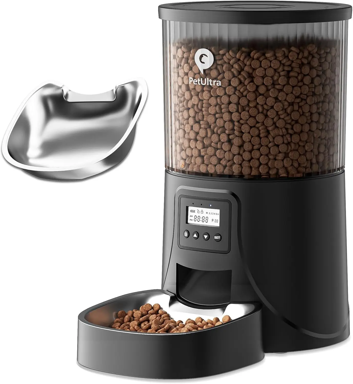 

Автоматическая кормушка для кошек: дозатор корма на 4 л для кошек и маленьких собак, программируемое расписание кормления, простая настройка.