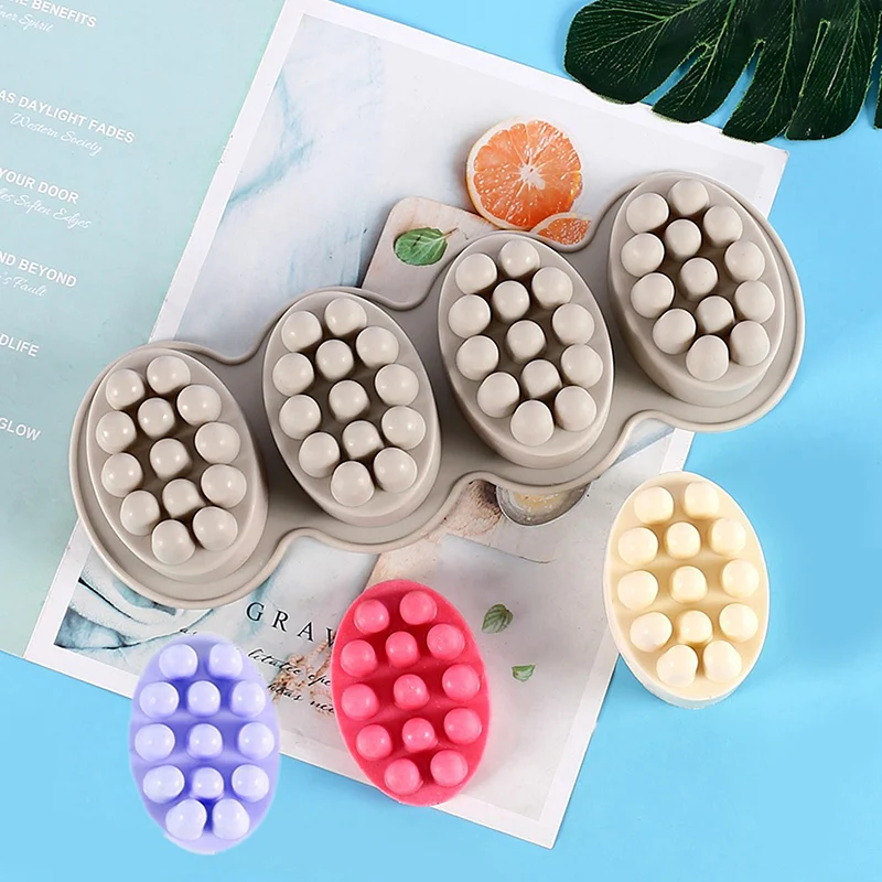 

[YU]3D Handmade Soap Silicone Molds DIY Resin Oval Shape Massage Soaps Crafts