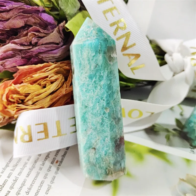 1pc Natural Crystal Tower Amazonite Mica associated mineral Aesthetic Home Decor for Crystal Ethereal Gift IdeaHealing Stone