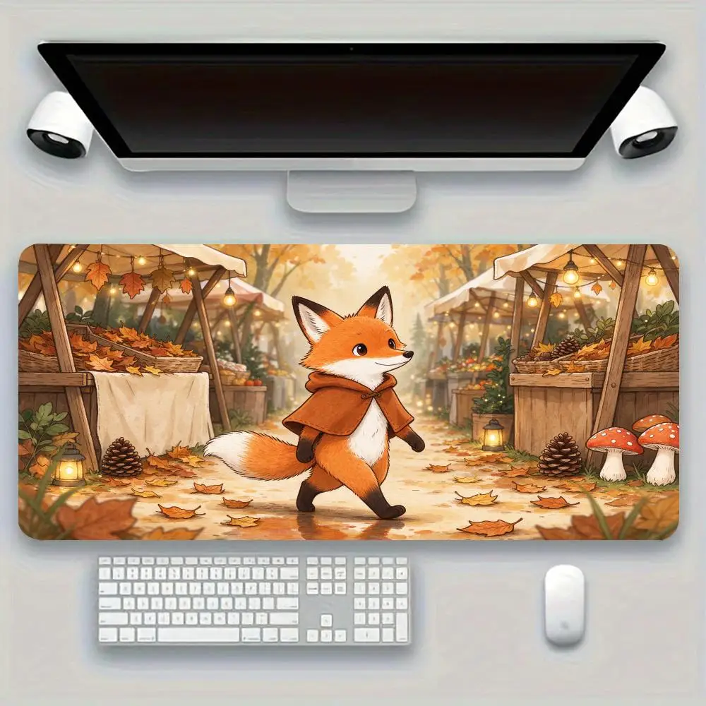 Hamster Cave Play Mat Stitched Edges Non Slip Rubber Smooth Glide For Home Office Table Decor