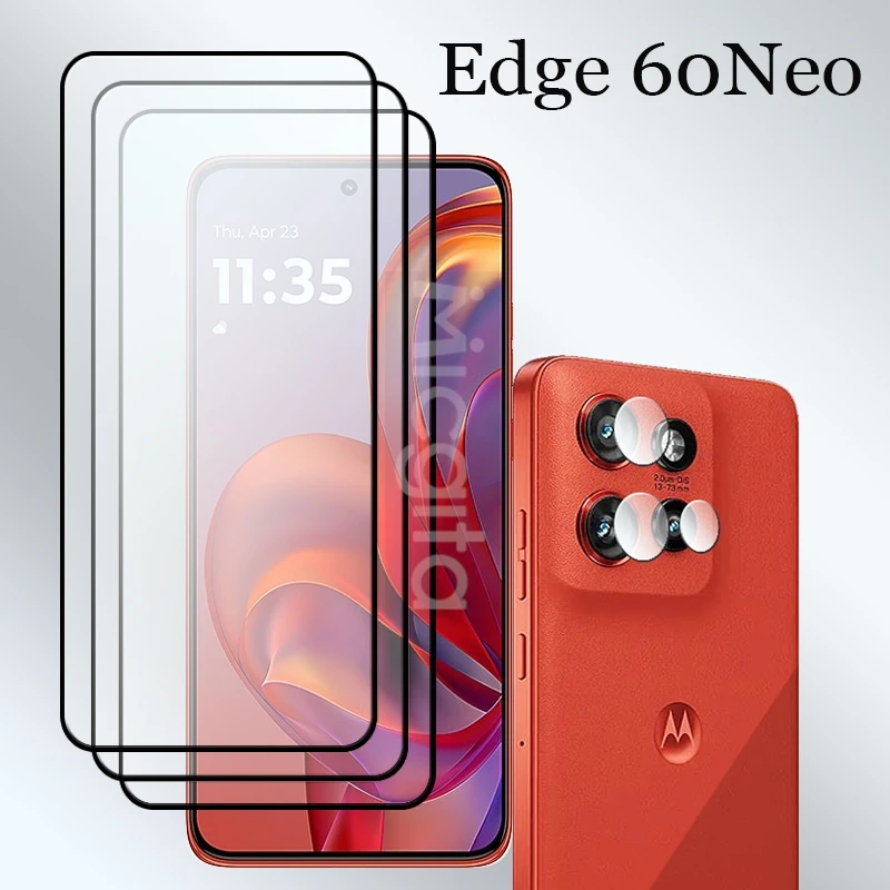 

Sale Tempered Glass For Motorola Moto Edge 60Neo Screen Protector 9H Shockproof Anti-Scratch+Soft fiber lens film