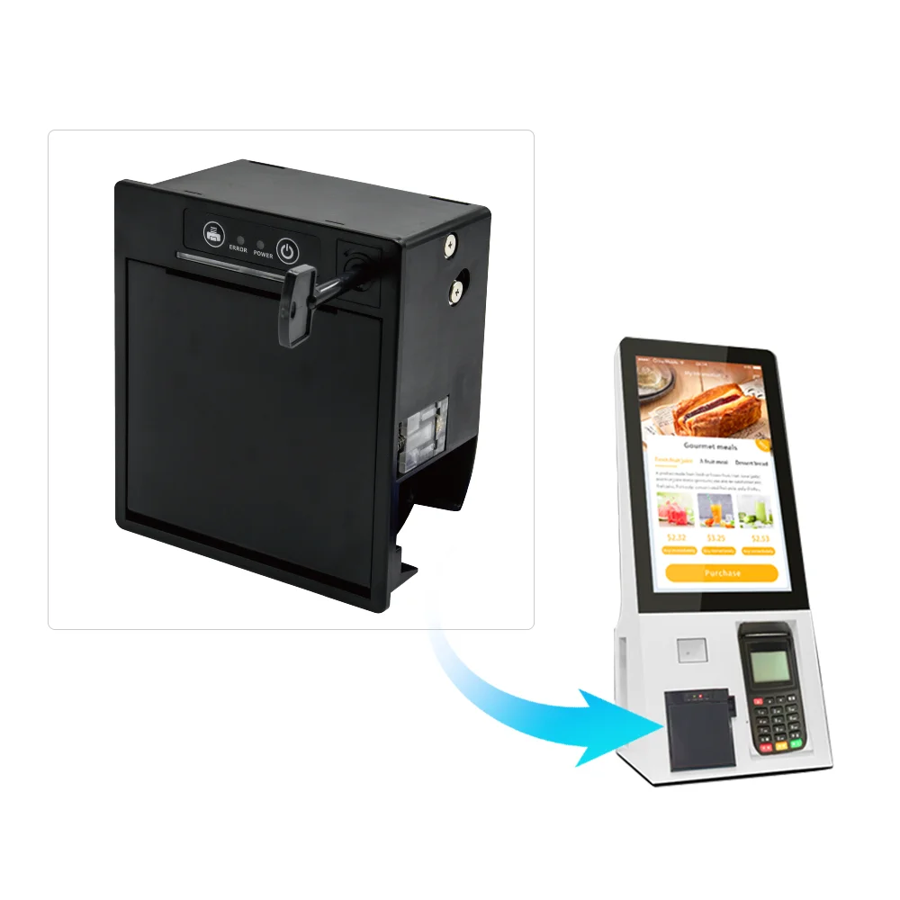 

Cashino EP-261 58mm Embedded Panel Mount Thermal Receipt Printer with Auto Cutter for Vending Machine