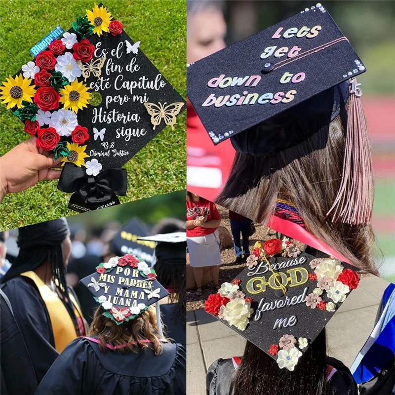 A67M-10 PCS Papel de construcción premium de cartulina con purpurina para decoraciones de gorras de graduación