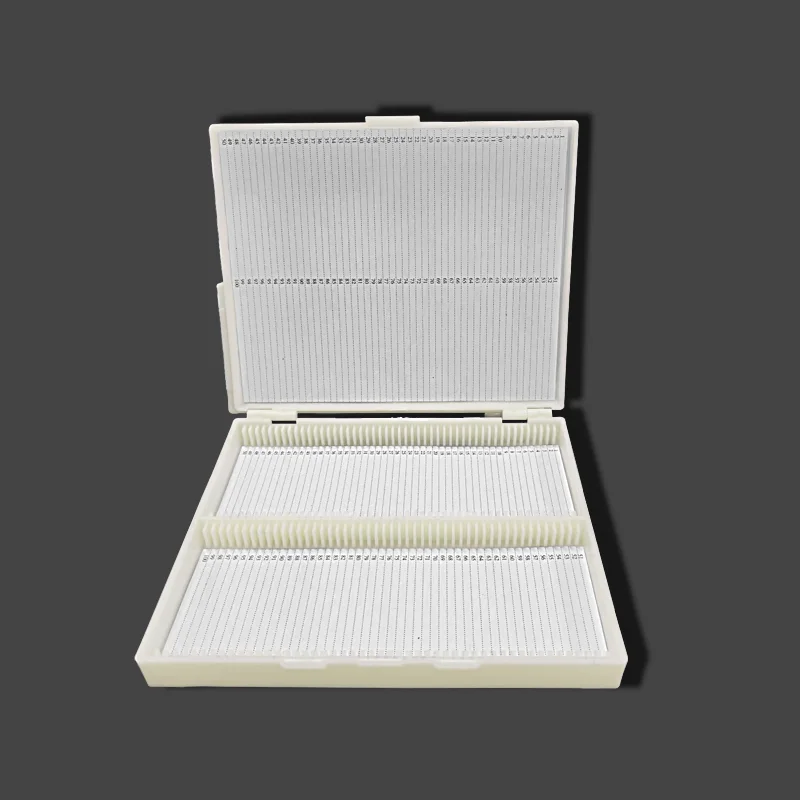 50/100Slots Microscope Slide Storage Box With Secure Lid For Lab Specimen Organization Laboratory Equipment