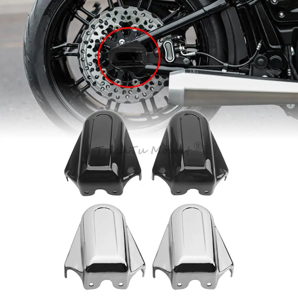 

Rear Axel Covers And Necessary Mounting Hardwars For Harley Softail Slim Heritage Softail Classic Softail Deluxe CVO Blackline