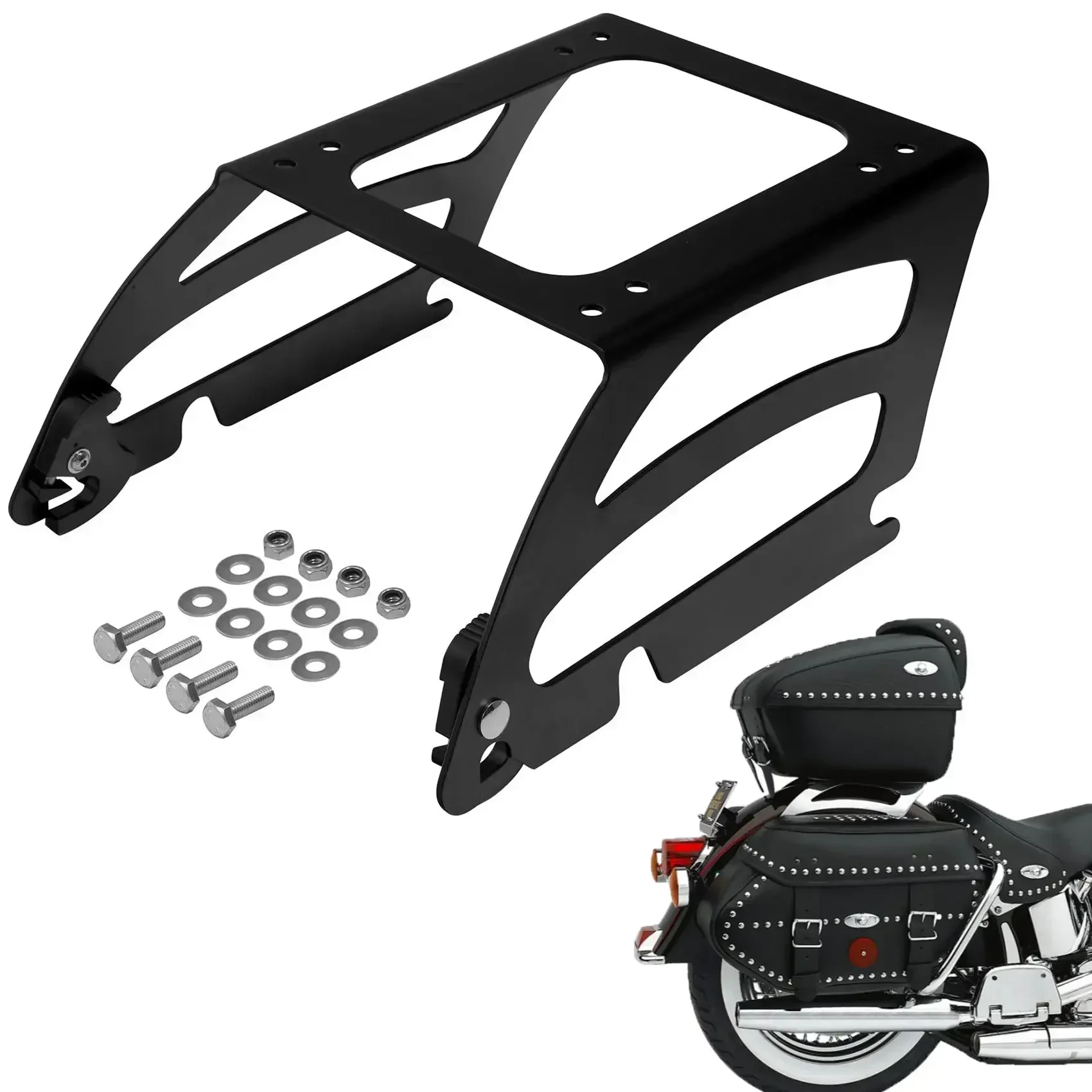 

For Harley Heritage Softail Springer 2000-2017 FLST FLSTF Motorcycle Detachable Solo Tour Pack Luggage Mounting Rack