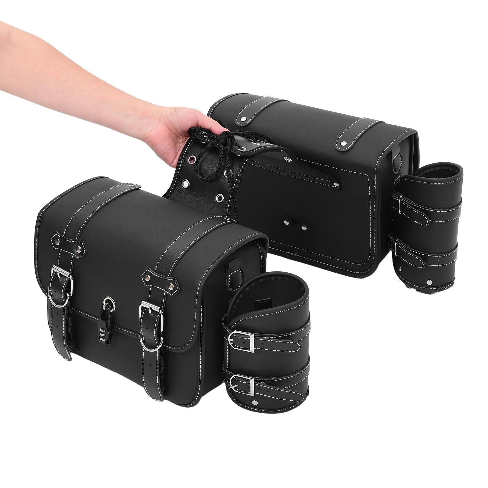 

1Pair Motorcycle Side Pouch Universal Saddlebag Multipurpose Tool Storage Bag for Motorbike Car Bicycle Electric Vehicle