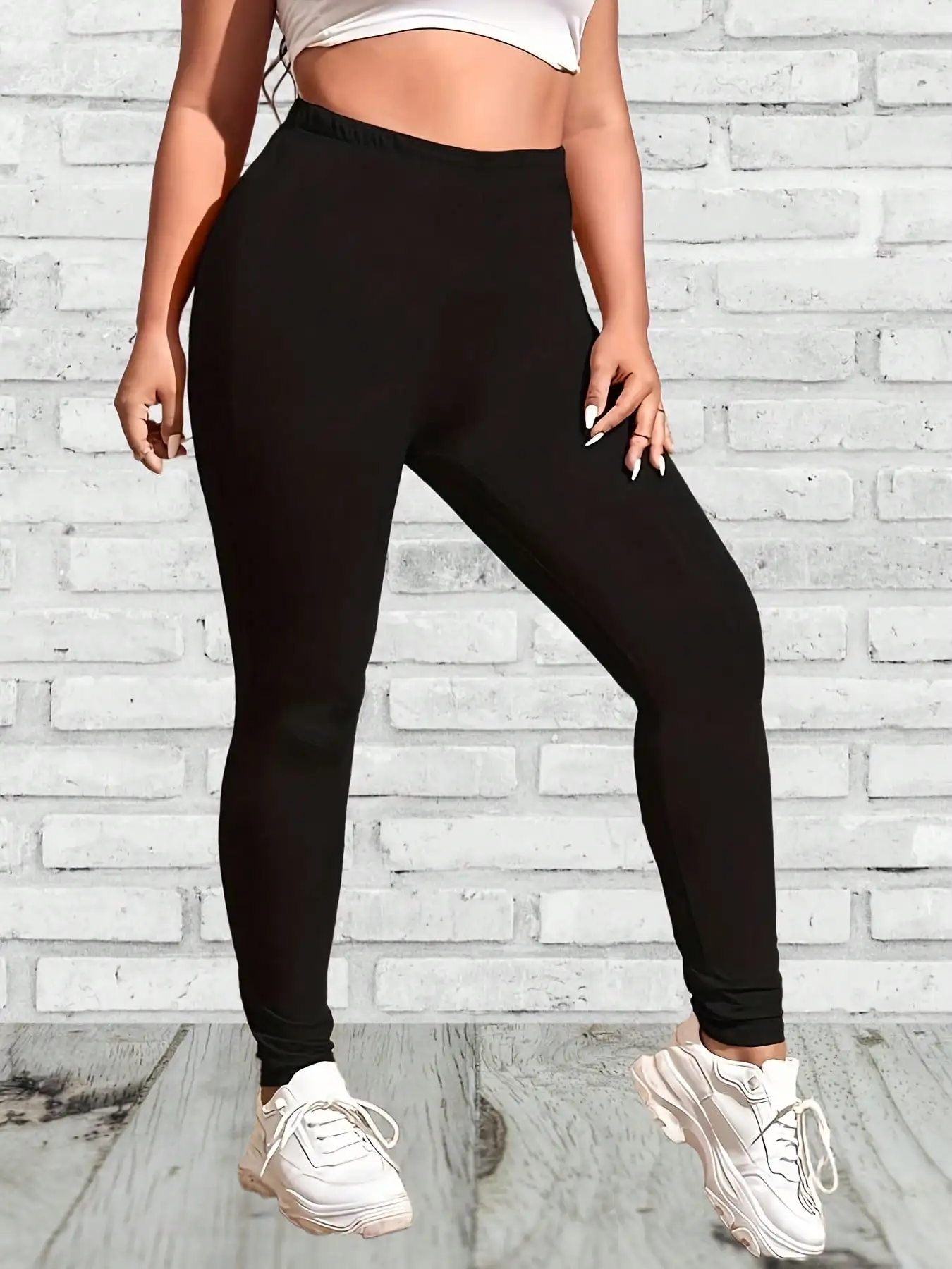 Pantalon moulant décontracté polyvalent pour femme, grande taille, simple, solide, document et rinçage, à la mode