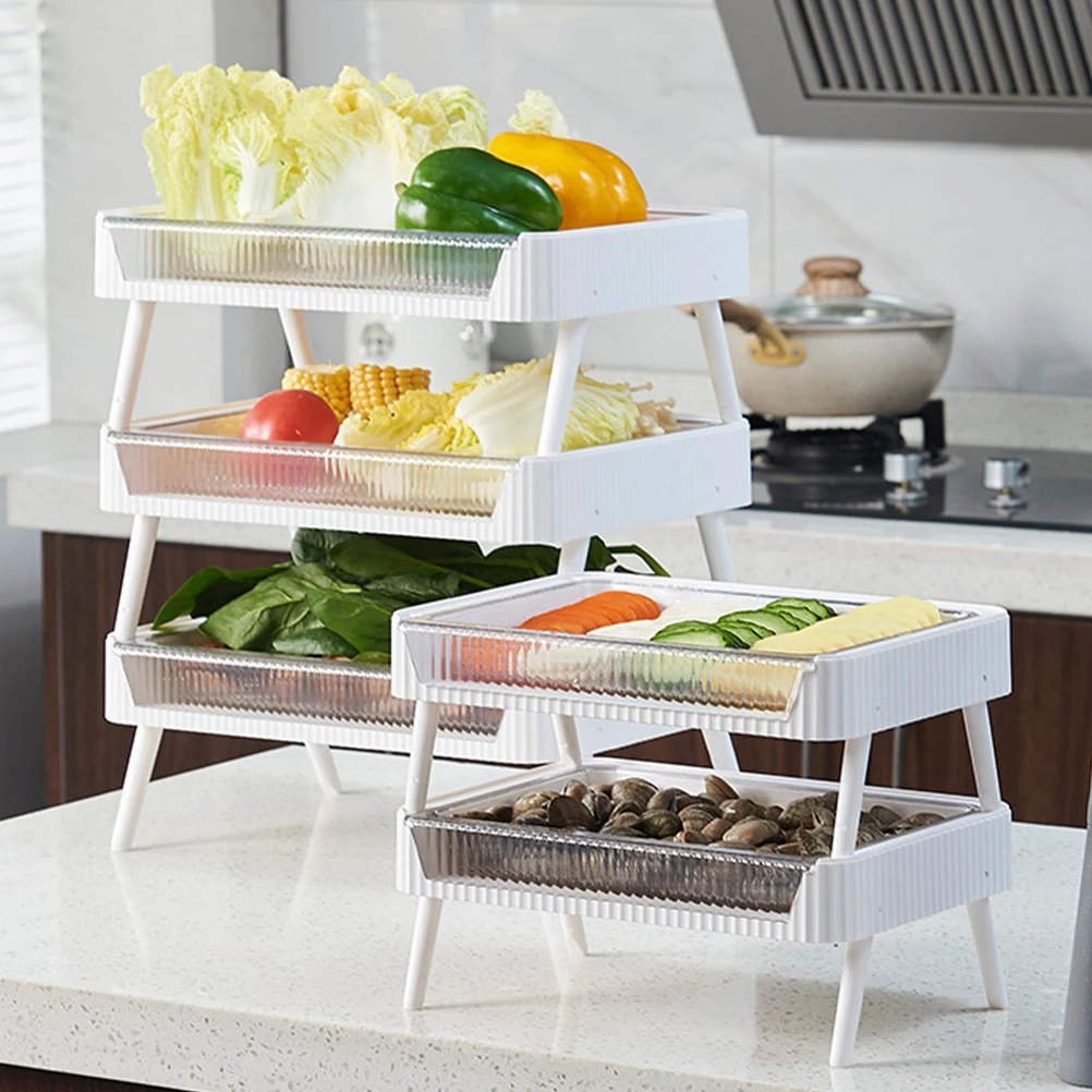 

Creative Pot Vegetable Draining Tray With Foldable Kitchen Storage Rack Food Preparation Dish