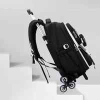 Children School Backpack Trolley Bag with Wheels Students Backpack Book Bag Rolling School bag for Girls Kids Wheeled Backpack 3