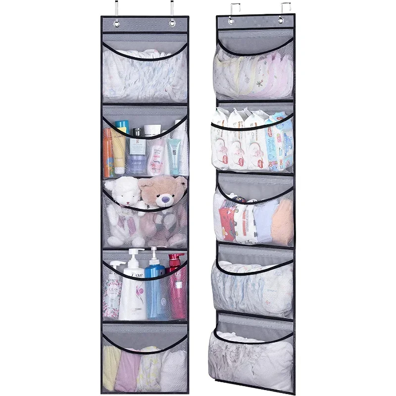 5 Grid Pocket Underwear Storage Organizer Large Non-woven Storage Hanging Bag Door Rear Wall Hanging Sundries Shoe Organizer