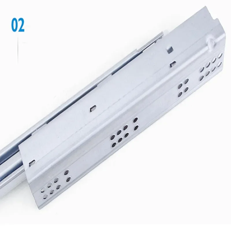 yesNew Design, 3 Sections Bottom Mounting Hidden Damping Slide, with Disassembly Device, Cabinet Drawer Buffer Track Guide, Quie