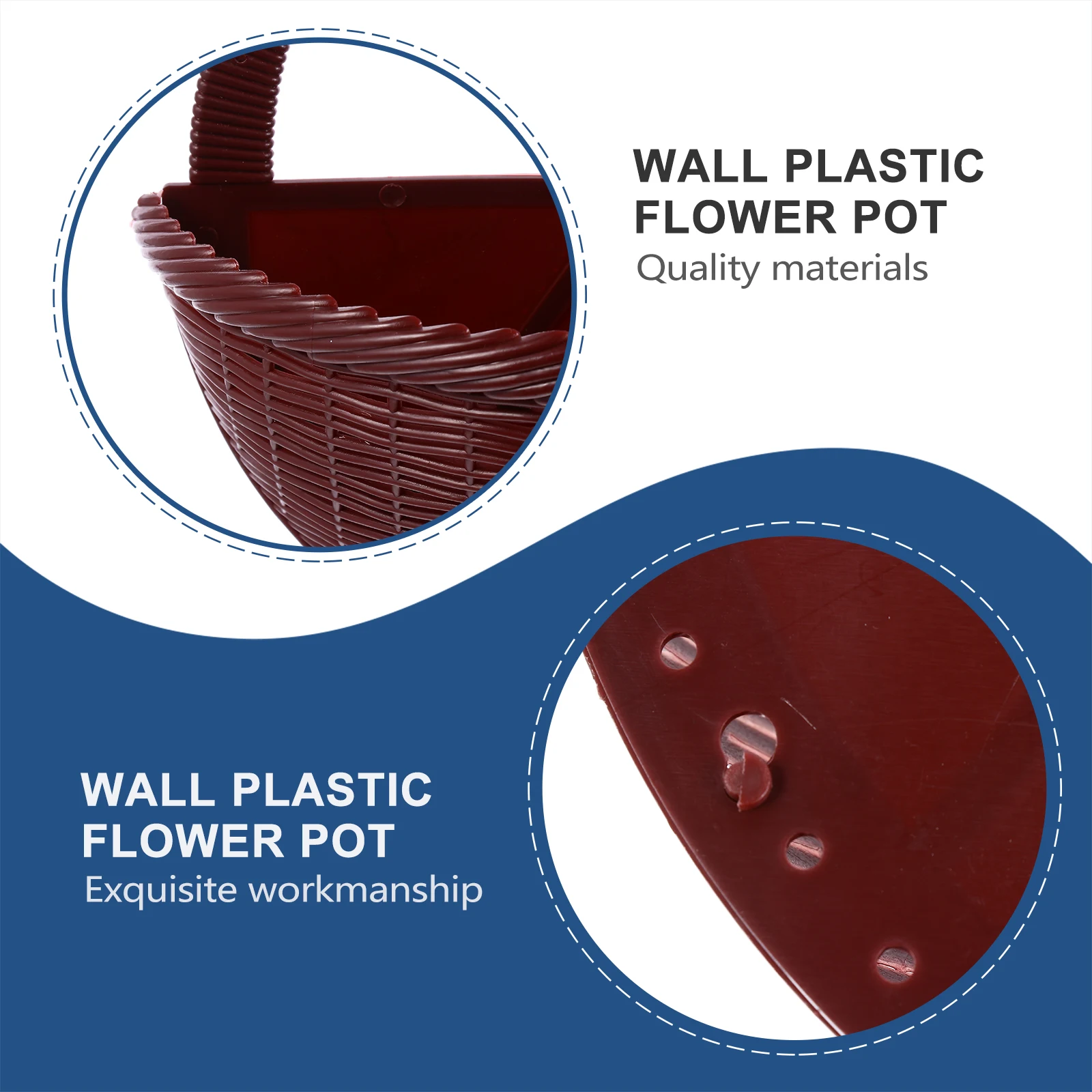 

Hanging Wicker Basket Wall Flower Pot Decor Plant Baskets for Outdoors Large Round